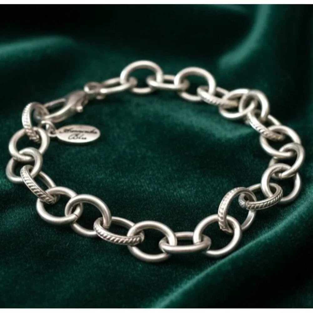 Soft Silver tone Dainty Metal Chain Bracelet